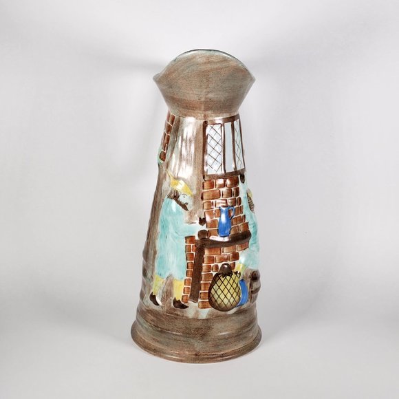 Vintage Hand-painting Tavern Scene Jug Vase by H. J. WOOD LTD BURSLEM ENGLAND - Picture 2 of 7